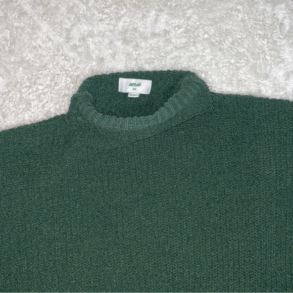 Aerie Mock Neck Green Sweater - Picture 10 of 13
